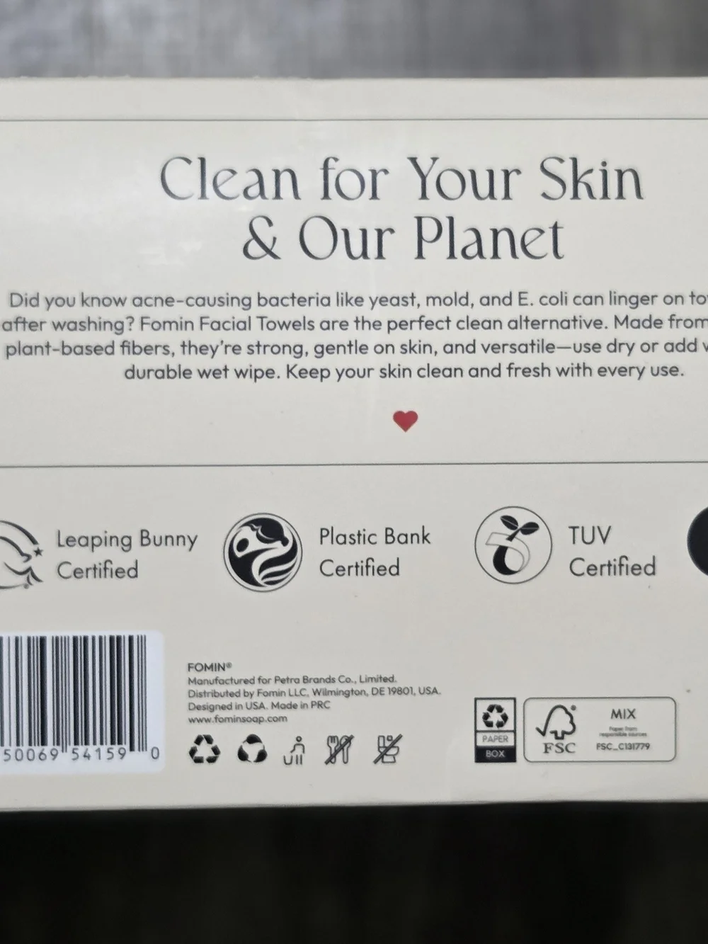 White Clean Facial Towels - Gentle Plant-Based Face Cleansing